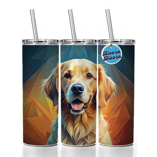 Golden Retriever Dog Contemporary Art Skinny Tumbler 20oz with Straw Insulated Water Bottle Gift