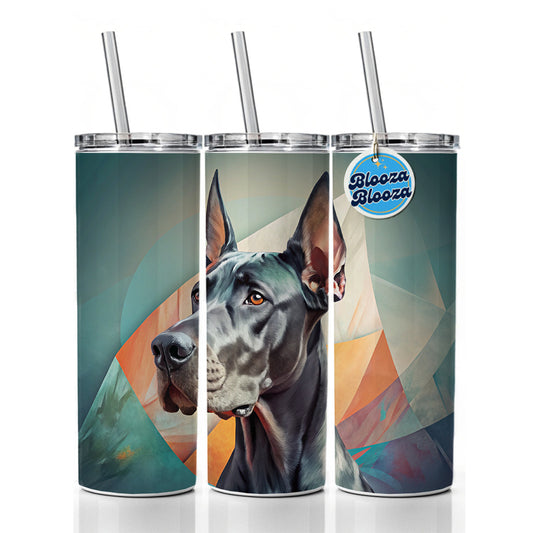 Great Dane Dog Contemporary Art Skinny Tumbler 20oz with Straw Insulated Water Bottle Gift