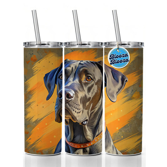 Great Dane Dog Pop Art Skinny Tumbler 20oz with Straw Insulated Water Bottle Gift