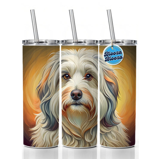 Havanese Dog Art Nouveau Skinny Tumbler 20oz with Straw Insulated Water Bottle Gift