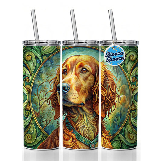 Irish Setter Dog Art Nouveau Skinny Tumbler 20oz with Straw Insulated Water Bottle Gift