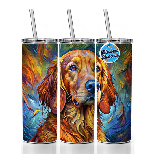 Irish Setter Dog Expressionism Art Skinny Tumbler 20oz with Straw Insulated Water Bottle Gift
