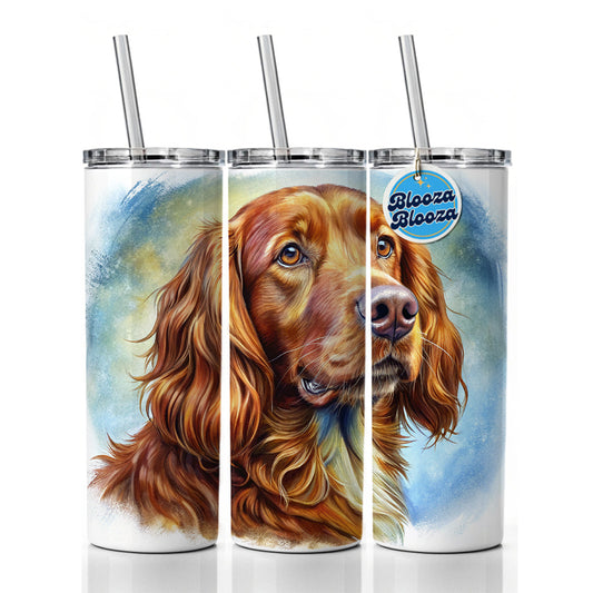Irish Setter Dog Illustration Skinny Tumbler 20oz with Straw Insulated Water Bottle Gift