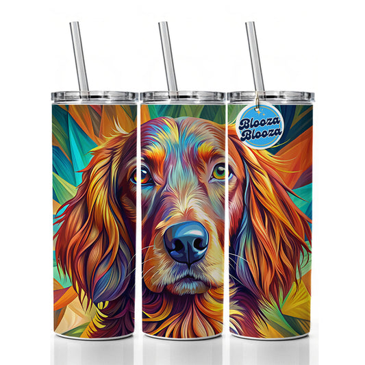 Irish Setter Dog Pop Art Skinny Tumbler 20oz with Straw Insulated Water Bottle Gift