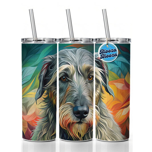 Irish Wolfhound Dog Contemporary Art Skinny Tumbler 20oz with Straw Insulated Water Bottle Gift