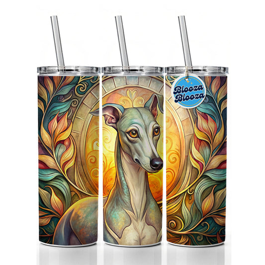 Italian Greyhound Dog Art Nouveau Skinny Tumbler 20oz with Straw Insulated Water Bottle Gift