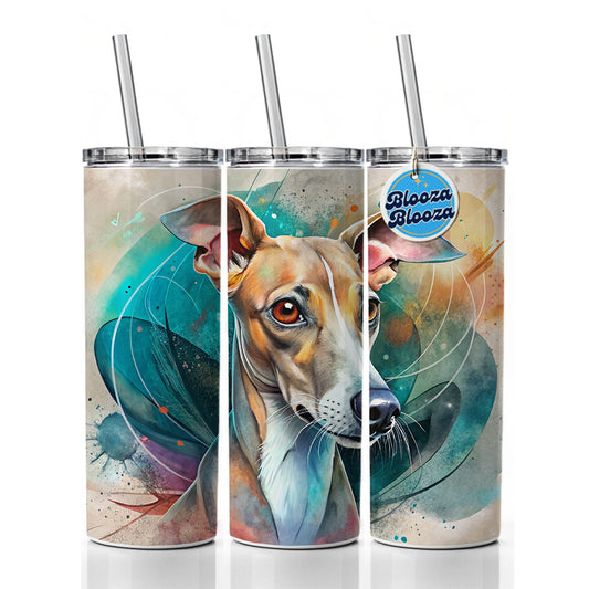 Italian Greyhound Dog Contemporary Art Skinny Tumbler 20oz with Straw Insulated Water Bottle Gift