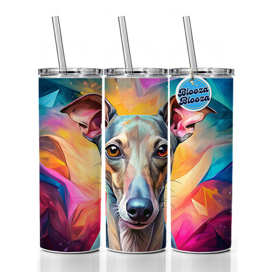 Italian Greyhound Dog Pop Art Skinny Tumbler 20oz with Straw Insulated Water Bottle Gift