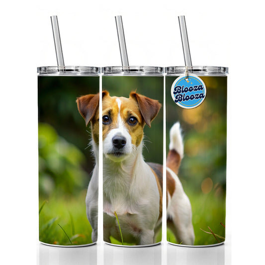 Jack Russell Terrier Dog Photo Skinny Tumbler 20oz with Straw Insulated Water Bottle Gift