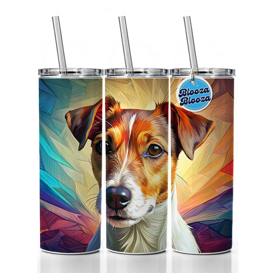 Jack Russell Terrier Dog Pop Art Skinny Tumbler 20oz with Straw Insulated Water Bottle Gift