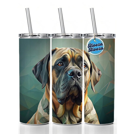 Mastiff Dog Contemporary Art Skinny Tumbler 20oz with Straw Insulated Water Bottle Gift