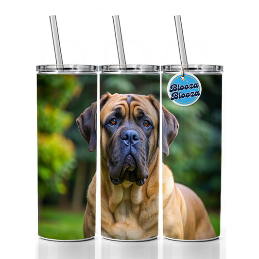 Mastiff Dog Photo Skinny Tumbler 20oz with Straw Insulated Water Bottle Gift