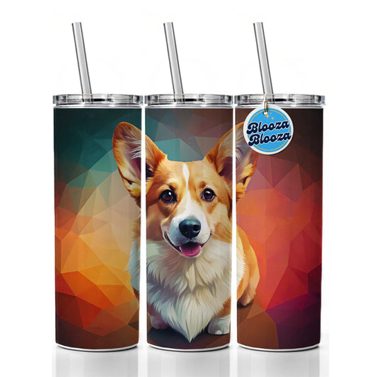 Pembroke Welsh Corgi Dog Contemporary Art Skinny Tumbler 20oz with Straw Insulated Water Bottle Gift
