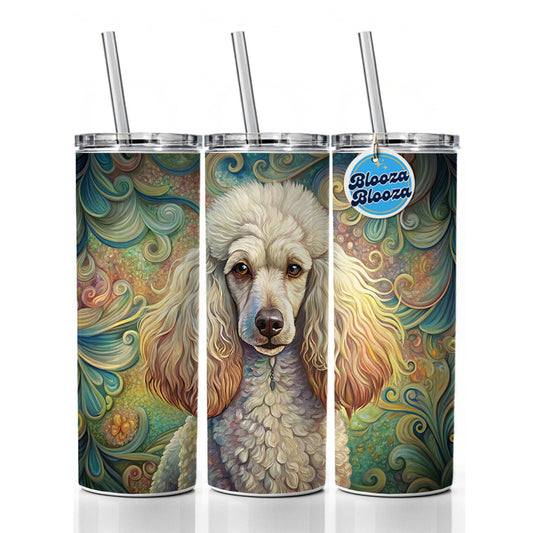 Poodle Dog Art Nouveau Skinny Tumbler 20oz with Straw Insulated Water Bottle Gift