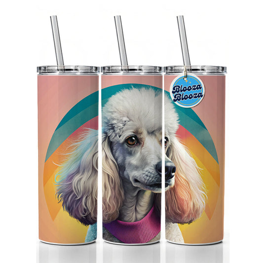 Poodle Dog Contemporary Art Skinny Tumbler 20oz with Straw Insulated Water Bottle Gift