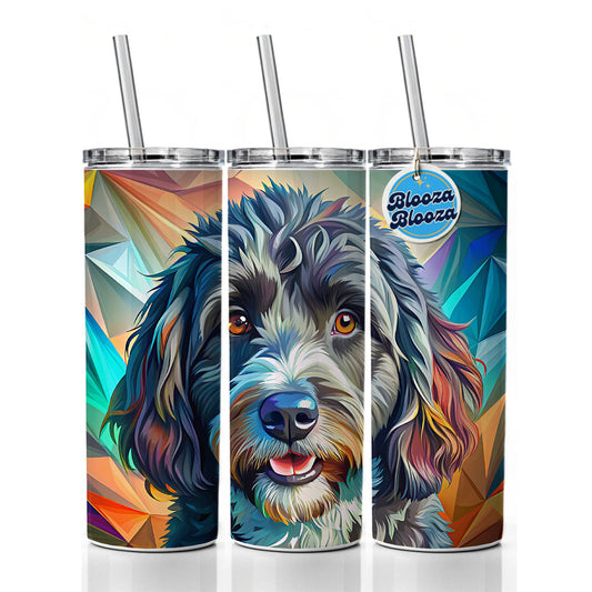 Portuguese Water Dog Pop Art Skinny Tumbler 20oz with Straw Insulated Water Bottle Gift