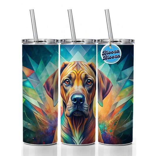 Rhodesian Ridgeback Dog Abstract Art Skinny Tumbler 20oz with Straw Insulated Water Bottle Gift