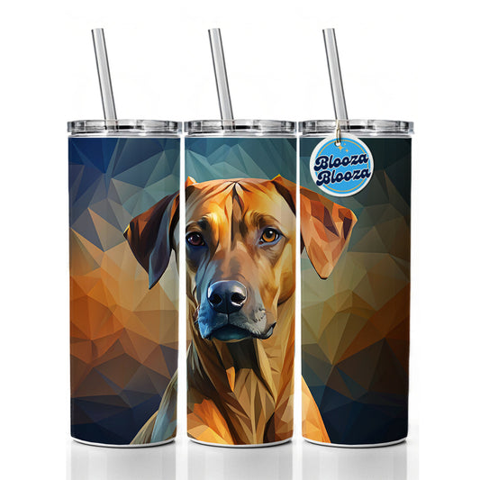 Rhodesian Ridgeback Dog Abstract Stylized Art Skinny Tumbler 20oz with Straw Insulated Water Bottle Gift