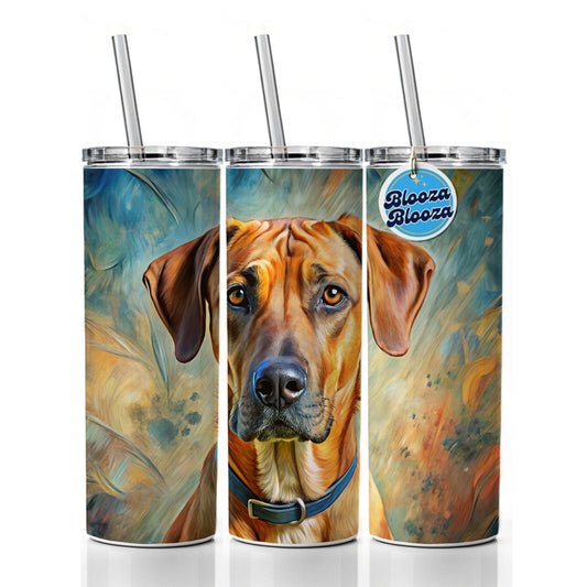 Rhodesian Ridgeback Dog Expressionism Art Skinny Tumbler 20oz with Straw Insulated Water Bottle Gift