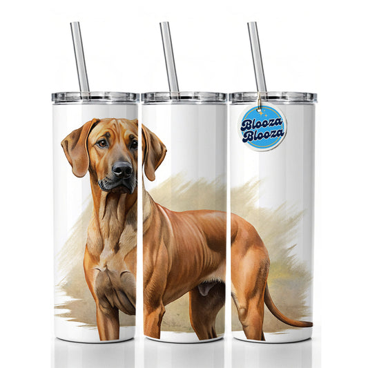 Rhodesian Ridgeback Dog Illustration Skinny Tumbler 20oz with Straw Insulated Water Bottle Gift