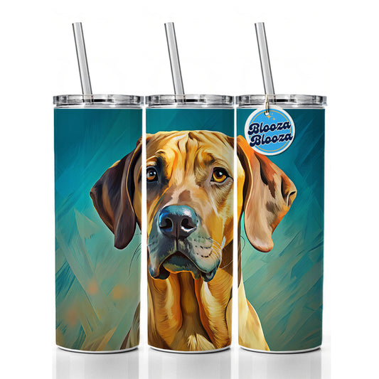 Rhodesian Ridgeback Dog Pop Art Skinny Tumbler 20oz with Straw Insulated Water Bottle Gift
