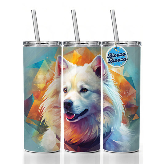 Samoyed Dog Contemporary Art Skinny Tumbler 20oz with Straw Insulated Water Bottle Gift