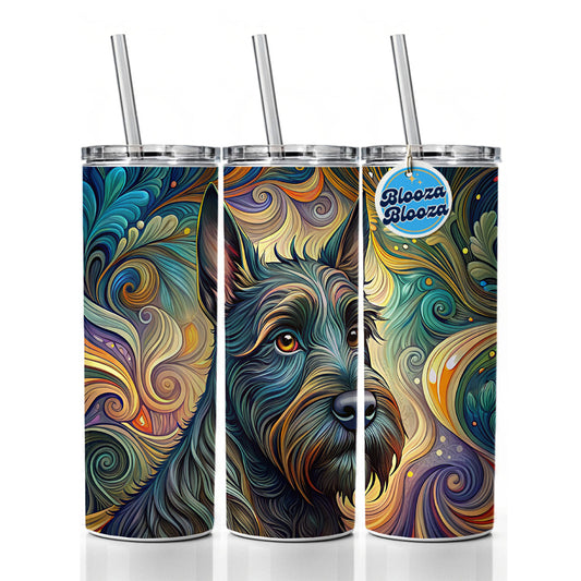 Scottish Terrier Dog Art Nouveau Skinny Tumbler 20oz with Straw Insulated Water Bottle Gift