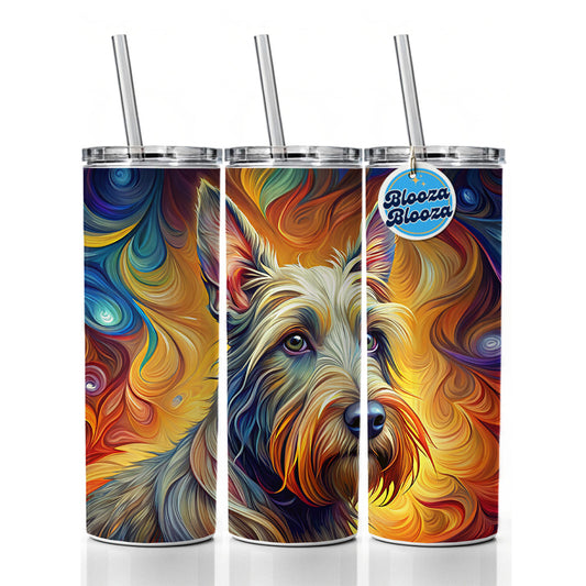 Scottish Terrier Dog Expressionism Art Skinny Tumbler 20oz with Straw Insulated Water Bottle Gift