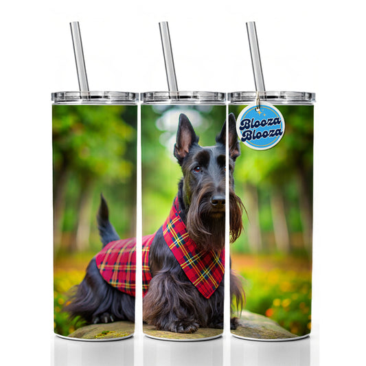 Scottish Terrier Dog Photo Skinny Tumbler 20oz with Straw Insulated Water Bottle Gift