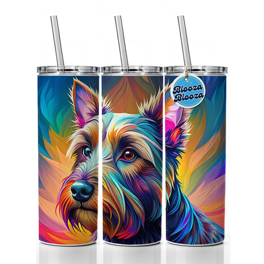 Scottish Terrier Dog Pop Art Skinny Tumbler 20oz with Straw Insulated Water Bottle Gift