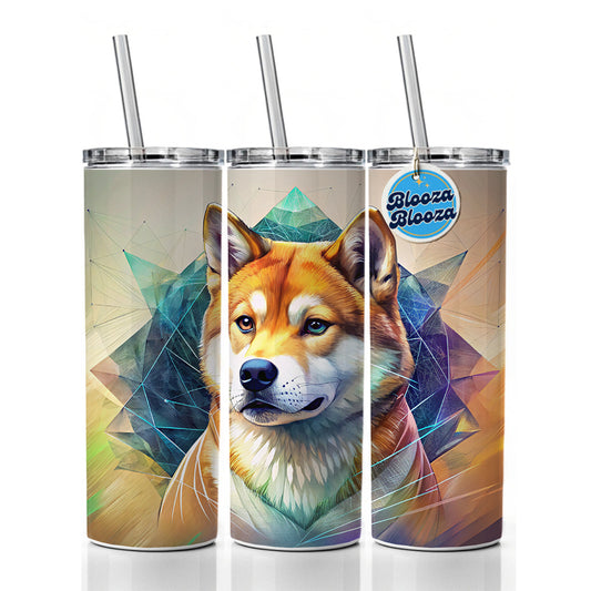 Shiba Inu Dog Contemporary Art Skinny Tumbler 20oz with Straw Insulated Water Bottle Gift