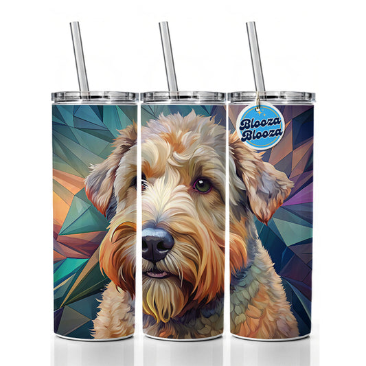 Soft Coated Wheaten Terrier Dog Contemporary Art Skinny Tumbler 20oz with Straw Insulated Water Bottle Gift