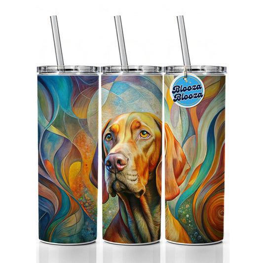Vizsla Dog Abstract Art Skinny Tumbler 20oz with Straw Insulated Water Bottle Gift