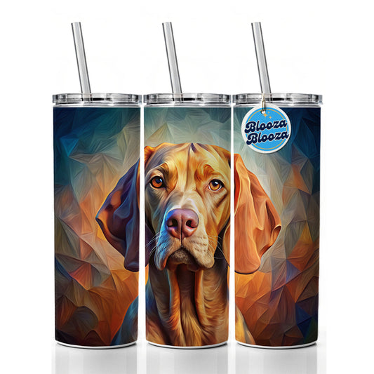 Vizsla Dog Abstract Stylized Art Skinny Tumbler 20oz with Straw Insulated Water Bottle Gift