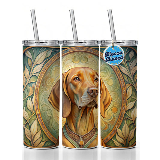 Vizsla Dog Art Nouveau Skinny Tumbler 20oz with Straw Insulated Water Bottle Gift