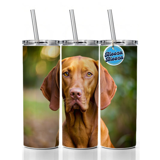 Vizsla Dog Photo Skinny Tumbler 20oz with Straw Insulated Water Bottle Gift
