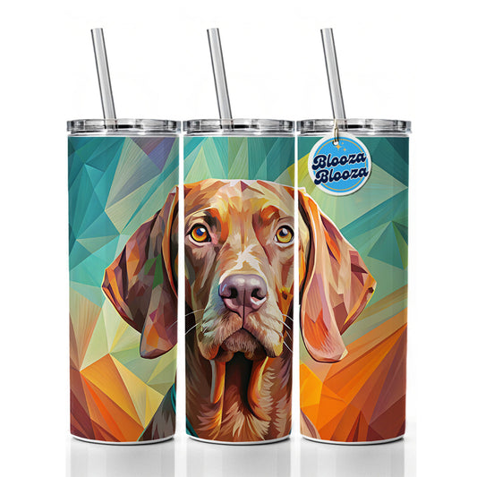 Vizsla Dog Pop Art Skinny Tumbler 20oz with Straw Insulated Water Bottle Gift