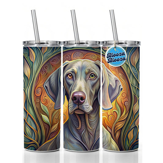 Weimaraner Dog Art Nouveau Skinny Tumbler 20oz with Straw Insulated Water Bottle Gift