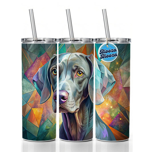Weimaraner Dog Contemporary Art Skinny Tumbler 20oz with Straw Insulated Water Bottle Gift