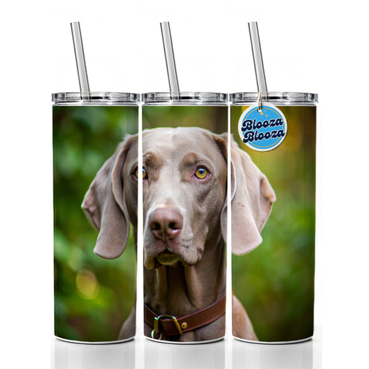 Weimaraner Dog Photo Skinny Tumbler 20oz with Straw Insulated Water Bottle Gift