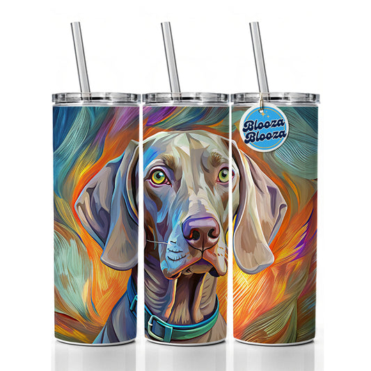 Weimaraner Dog Pop Art Skinny Tumbler 20oz with Straw Insulated Water Bottle Gift