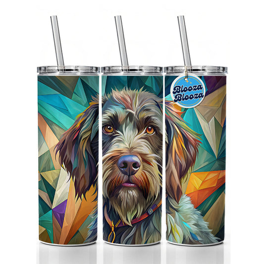 Wirehaired Pointing Griffon Dog Contemporary Art Skinny Tumbler 20oz with Straw Insulated Water Bottle Gift