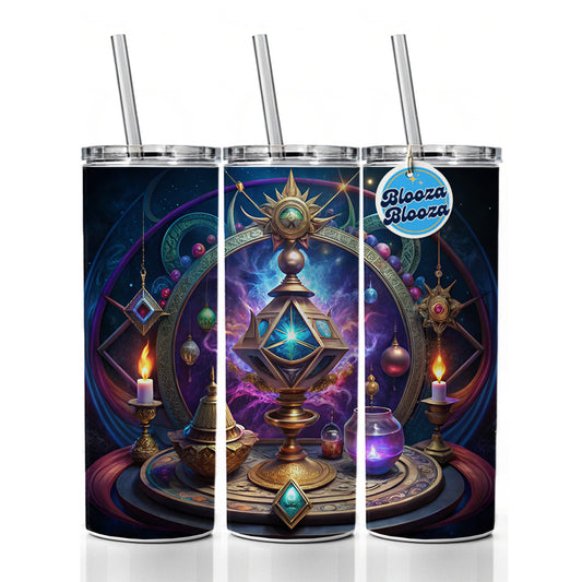 Magical Arcane Sorcerer Arts Skinny Tumbler 20oz with Straw Insulated Water Bottle Gift