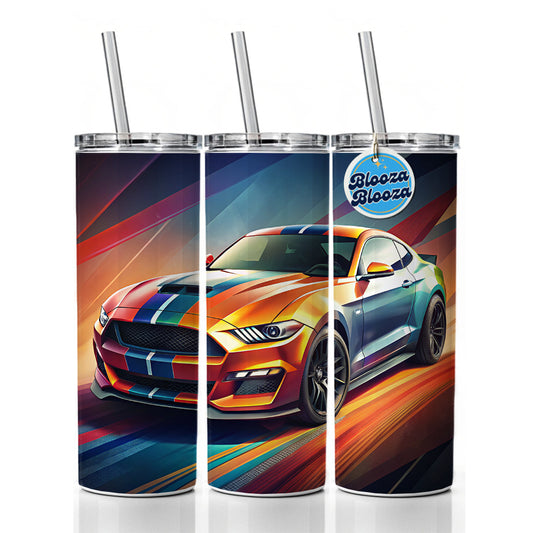 Modern Muscle Car Art Skinny Tumbler 20oz with Straw Insulated Water Bottle Gift