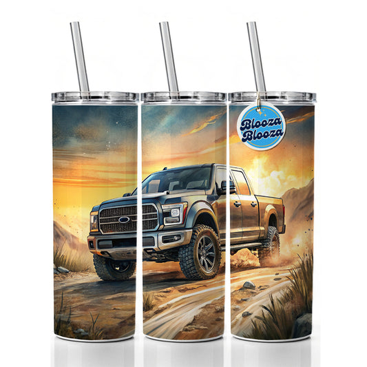 Modern Off-Road Truck Art Skinny Tumbler 20oz with Straw Insulated Water Bottle Gift