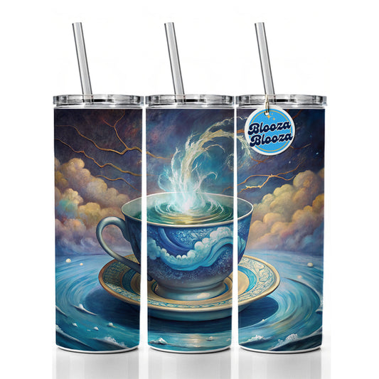 Tempest In A Teacup Skinny Tumbler 20oz with Straw Insulated Water Bottle Gift