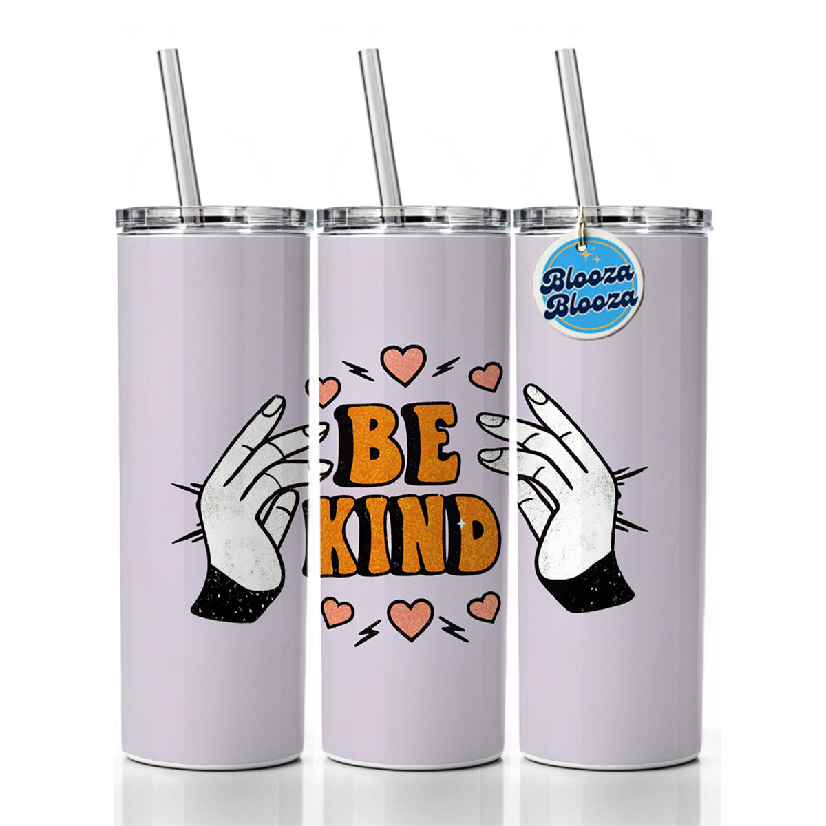 Be Kind Skinny Tumbler 20oz with Straw Insulated Water Bottle Gift