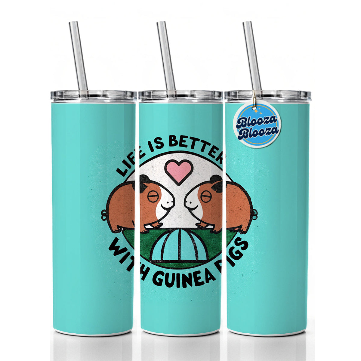 Life Is Better With Guinea Pigs Skinny Tumbler 20oz with Straw Insulated Water Bottle Gift