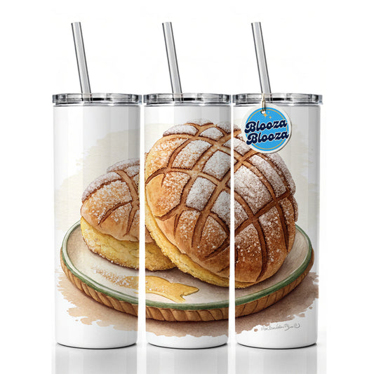 Conchas Pastry Mexican Sweet Bread Skinny Tumbler 20oz with Straw Insulated Water Bottle Gift