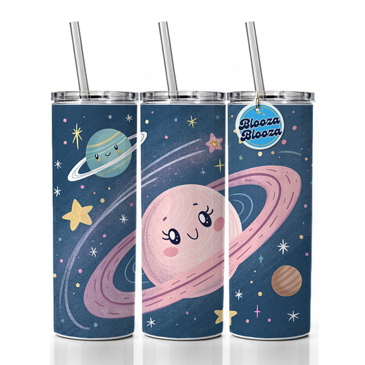 Kawaii Space Milky Way Skinny Tumbler 20oz with Straw Insulated Water Bottle Gift